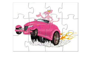 Jeu puzzle voiture de la panthere rose